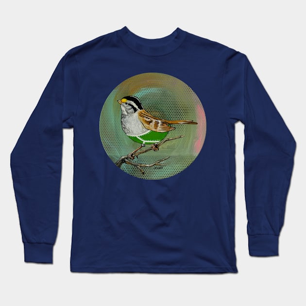 White Throated Sparrow Wearing Over-priced Vintage Y Fronts Long Sleeve T-Shirt by GnarledBranch